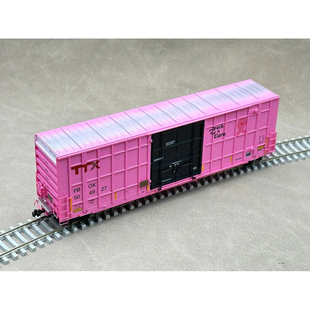 Aurora Miniatures HO Scale TTX On Track For a Cure Greenbrier 6276 CF 50' Plate F Boxcar - FBOX 504927