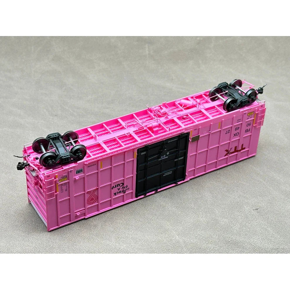 Aurora Miniatures HO Scale TTX On Track For a Cure Greenbrier 6276 CF 50' Plate F Boxcar - FBOX 504927