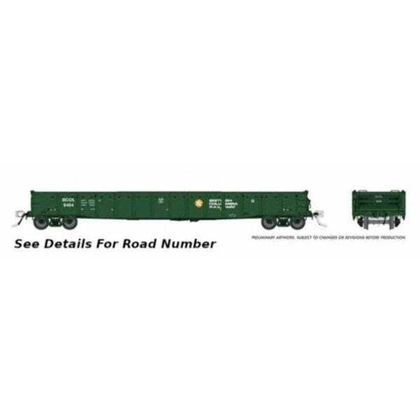 Rapido HO Scale BC Rail 52' 6" Mill Gondola (6) - 50047