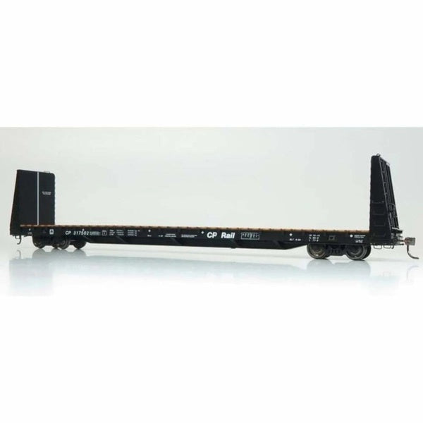 Rapido HO Scale Canadian Pacific Rail Black Marine Industries Bulkhead Flatcar (6) - 147002