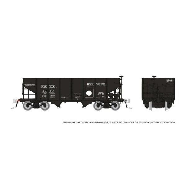 Rapido HO Scale Berwind NRBX PRR GLa 2-Bay Hopper Single Car - 148014A