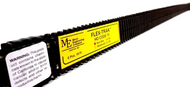 CLEARANCE Micro Engineering 10-102 HO Code 100 36" Non-Weathered Flex-Trak (6 pieces)