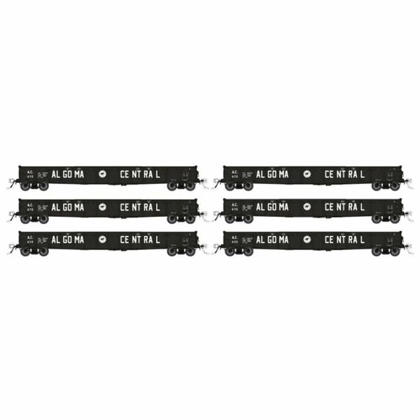 Rapido HO Scale Algoma Central 52' 6? Canadian Mill Gondola (6) - 50046