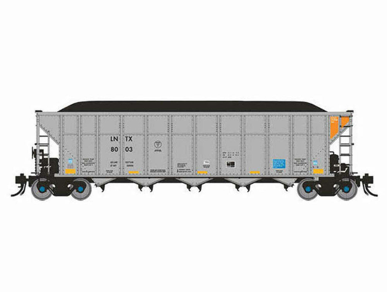 Rapido HO Scale LNTX AutoFlood III RD Coal Hoppers (Pack of 6) #1