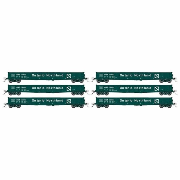 Rapido HO Scale Ontario Northland 52' 6" Canadian Mill Gondola (6) - 50053