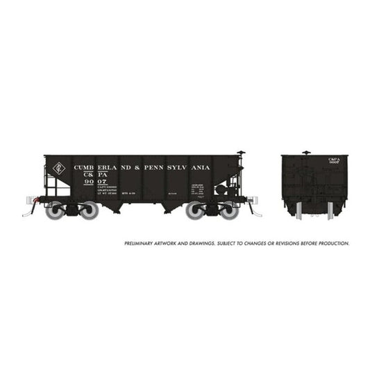 Rapido HO Scale Cumberland & Pennsylvania PRR GLa 2-Bay Hopper Single - 148015A