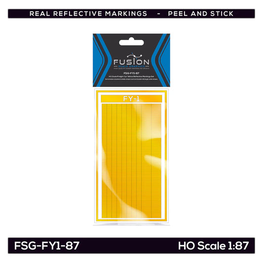 Fusion Scale Decals HO Scale Railroad Freight Car Yellow Reflective Markings Set