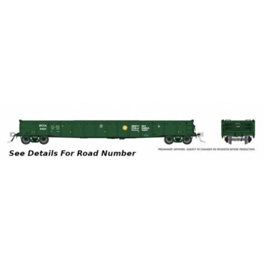 Rapido HO Scale BC Rail 52' 6" Mill Gondola (6) - 50047