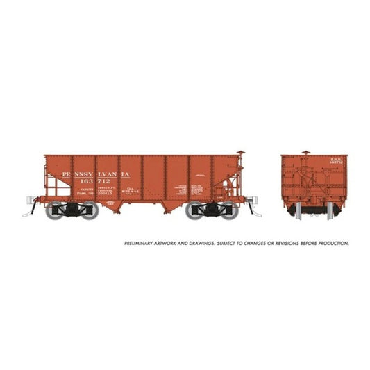 Rapido HO Scale Pennsylvania Early PRR GLa 2-Bay Hopper (6 Pack) - 148018