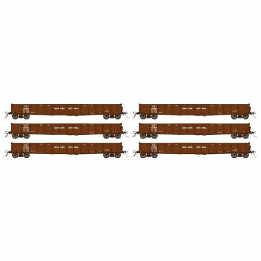 Rapido HO Scale Canadian National 52' 6" Canadian Mill Gondola (6) - 50048