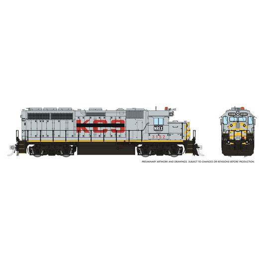 Rapido HO EMD GP40 (DC/DCC/Sound): NREX - ex-KCS: #3152 w/Extended Range DB