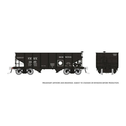 Rapido HO Scale Berwind NRBX PRR GLa 2-Bay Hopper Single Car - 148014A