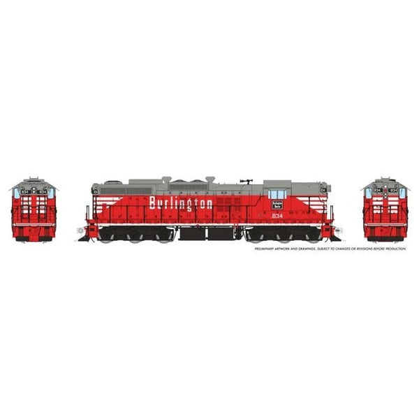 Rapido HO Scale Burlington (C&S) #834 SD9 - RAP50623