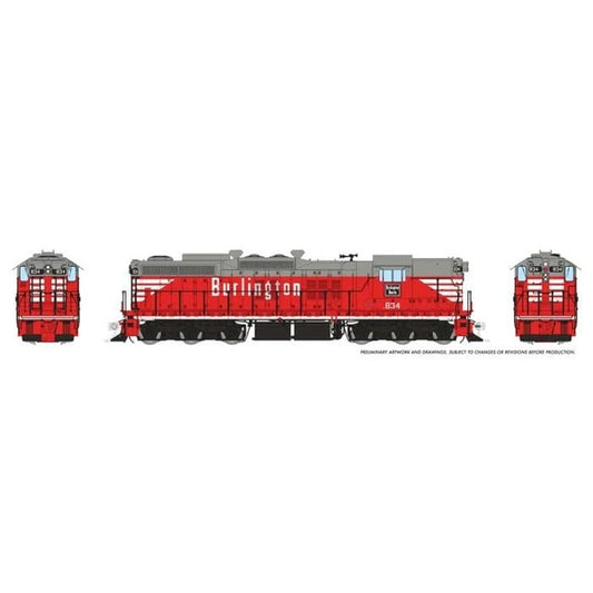 Rapido HO Scale Burlington (C&S) #834 SD9 - RAP50623