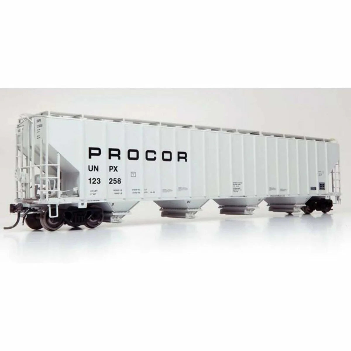 Rapido HO Scale UNPX Procor Mid Black Solid 5820 Covered Hoppers (6 Pack) - 157006
