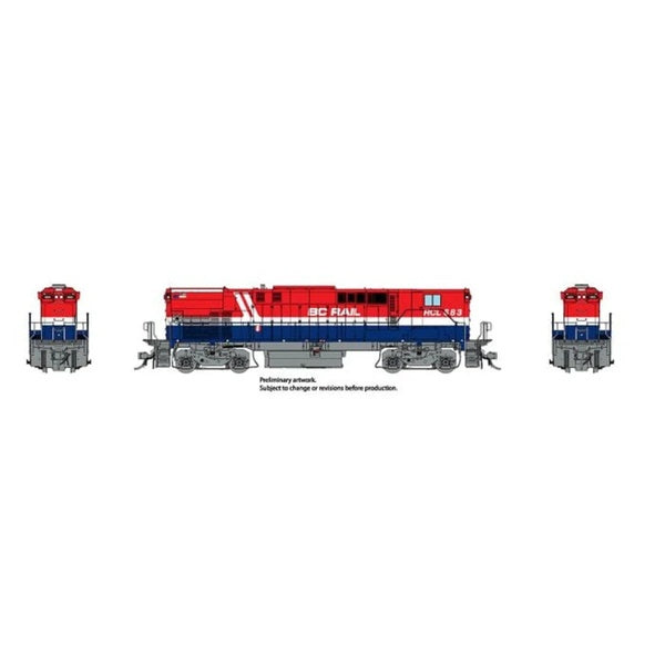 Rapido HO BC Rail Red, White & Blue Hockey Stick M420B + M420B #RCL683 + - 33536