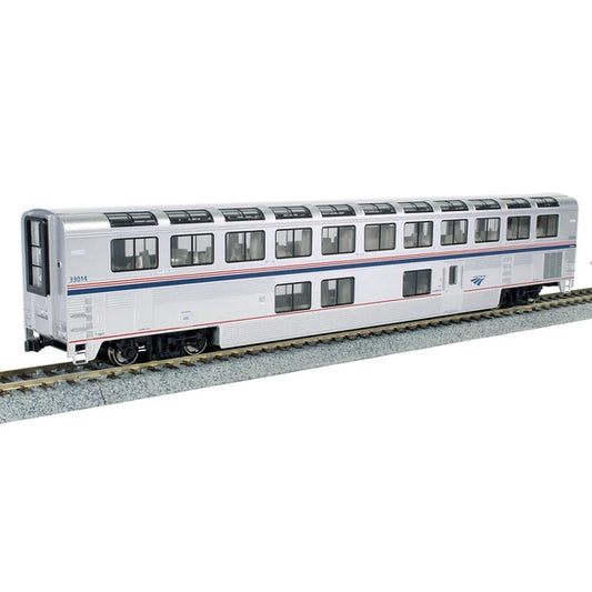 Kato HO Scale Amtrak Superliner I Lounge Phase VI #33003 w/Pre-Installed Interior Lights