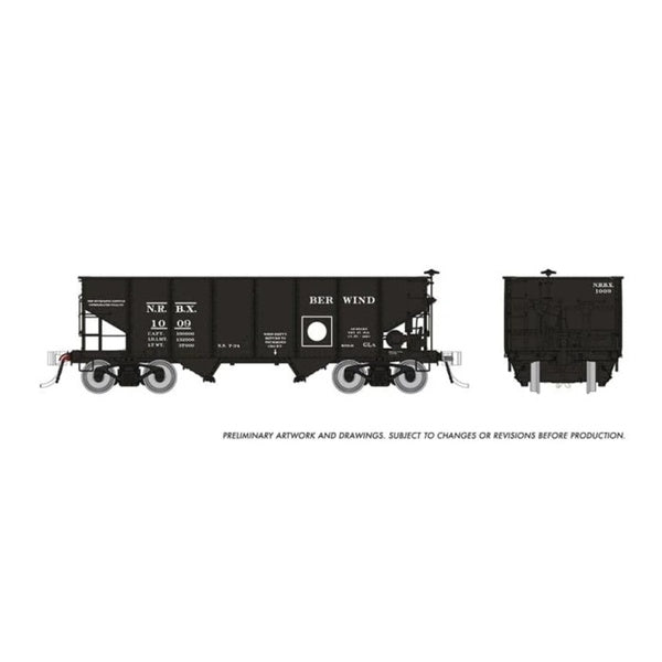 Rapido HO Scale Berwind NRBX PRR GLa 2-Bay Hopper (6 Pack) - 148014