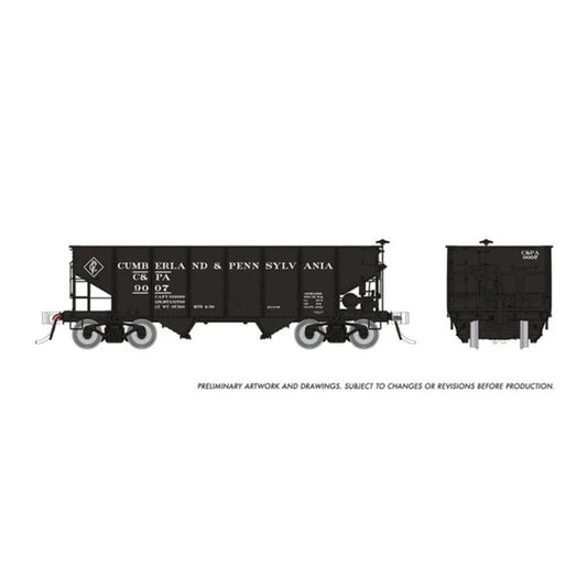 Rapido HO Scale Cumberland & Pennsylvania PRR GLa 2-Bay Hopper (3 Pack) - 148015