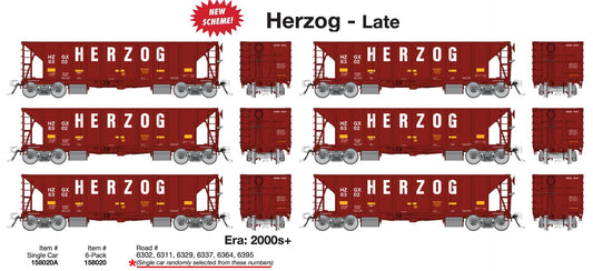 Rapido HO Scale NSC Ballast Car, Herzog - Late HZGX, 6-Pack