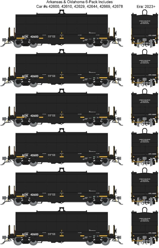 Rapido Trains HO Scale Greenbrier Transverse Coil Car Arkansas & Oklahoma - (AOK/Black) 6-pack