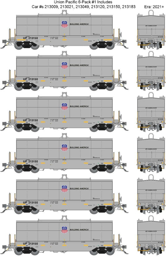 Rapido Trains HO Scale Greenbrier Transverse Coil Car Union Pacific (UP) 6-pack