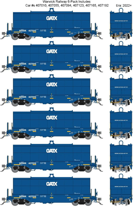 Rapido Trains HO Scale Greenbrier Transverse Coil Car GATX (WRWK) 6-pack